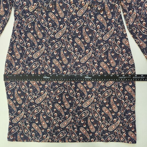 Boden Sweetheart Mini Dress 14R Multi Paisley Blooms Jersey Knit Long Sleeve - Picture 6 of 10